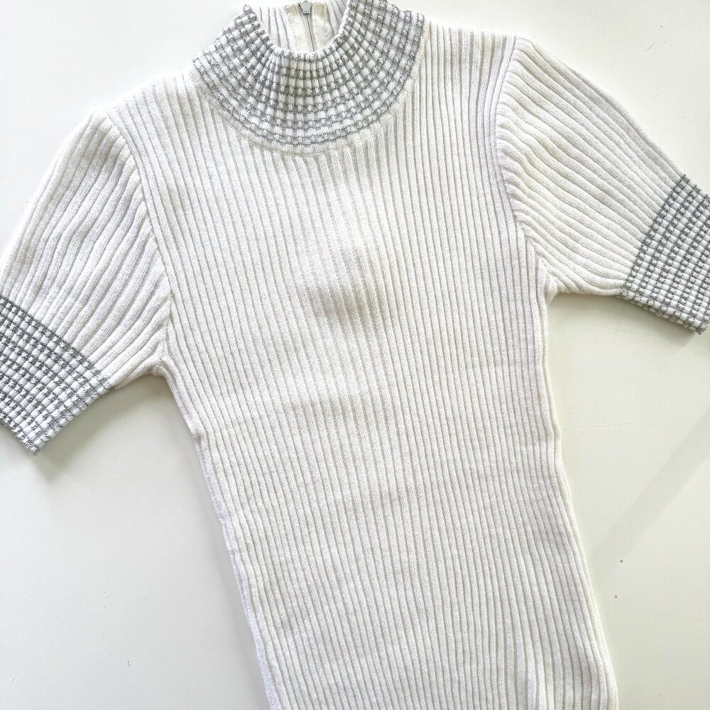 60’s Minimalist Silver Trim Sweater